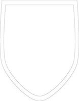 Isolated shield in black line art. vector