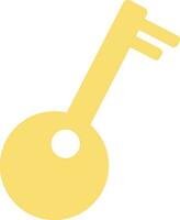 Flat style yellow key on white background. vector