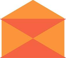 Open envelope icon in orange and pink color. vector