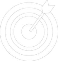 Black line art target arrow with bullseye. vector
