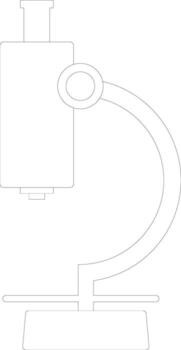 Flat style black line art microscope. vector