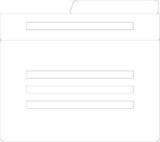 Isolated black line art file folder. vector