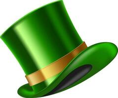 Golden ribbon decorated leprechaun hat. vector