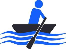 Symbol of a person rowing a boat. vector