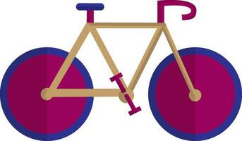 Bicycle made by pink, brown and blue color. vector