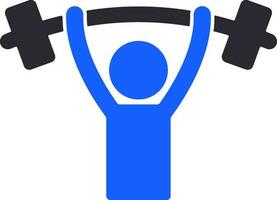 Man lifting heave barbell. vector