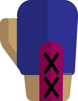 Boxing glove in blue and pink color. vector