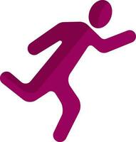 Pink faceless running man. vector