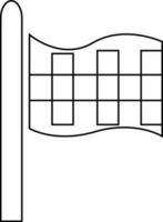 Racing flag made by black line art. vector