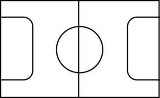 Basketball court in black line art. vector