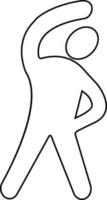 Black line art faceless exercise posing man. vector