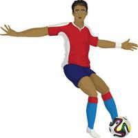 Soccer ball player in playing action. vector