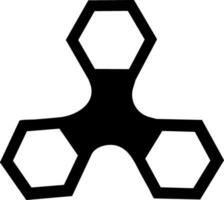 Hexagon shape of three arms in spinner toy in illustration. vector