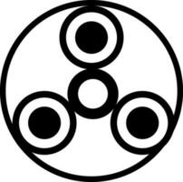 Illustration of circular style of spinner toy in glyph style. vector