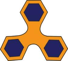 Hexagon shape of three arms in spinner toy in illustration. vector