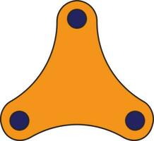 Orange color with stroke of spinner toy for playing concept. vector