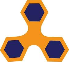 Hexagon shape of three arms in spinner toy in illustration. vector