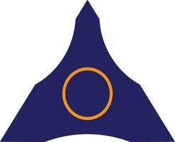Trangle style of spinner toy with blue color. vector