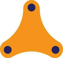 Orange color of spinner toy for playing concept. vector
