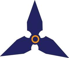 Three pointed arms in spinner toy in blue color. vector