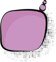 Purple color blank speech bubble in pop art style. vector