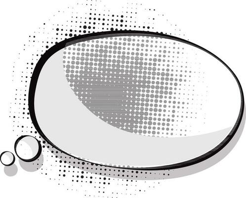 Blank comic speech bubble in white color.