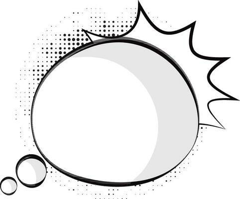 Pop art style blank comic speech bubble.