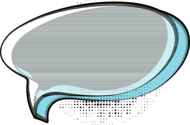 Speech bubble in white and blue color.