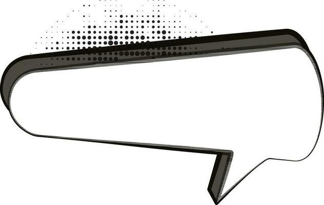 3D pop art style blank speech bubble.