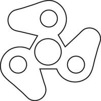 Stroke style of spinner toy with three arms. vector