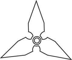 Three pointed arms in spinner toy in stroke style. vector