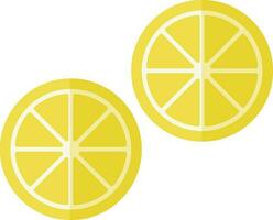 Lemon slice in yellow color, spa facial concept. vector