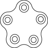 Spinner toy icon with five arms for playing concept. vector