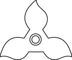 Hand fidget spinner toy icon for stress relief. vector