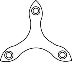 Three arms of spinner toy for playing concept in stroke. vector