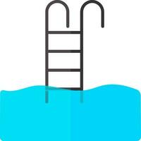 Swimming pool ladder icon in gray and sky blue color. vector