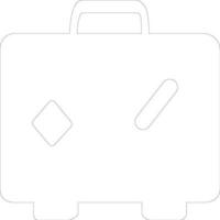 Isolated luggage bag in black line art. vector