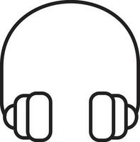 Headphone in black line art illustration. vector