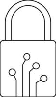 Illustration of a line art lock icon. vector