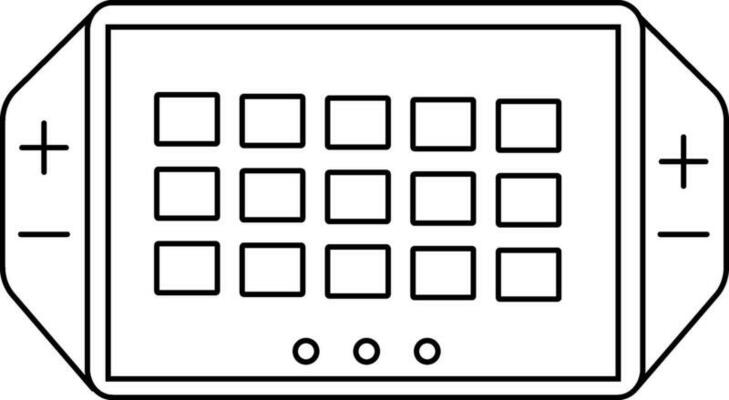 Isolated game controller in line art illustration.