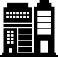 Flat style illustration of building. vector