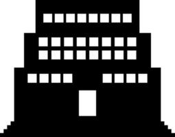 Flat illustration of building in black and white color. vector