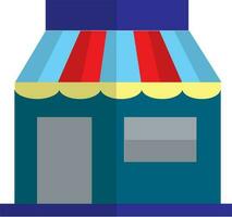 Shop in blue, red and yellow color. vector