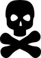 Illustration of black skull icon. vector
