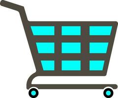 Blue and grey shopping cart. vector