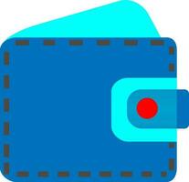 Blue wallet in flat style. vector