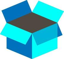 Opened box in blue and grey color. vector