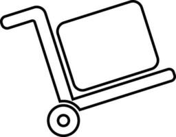 Flat style boxe on cart made by black line art. vector