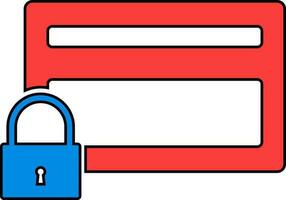Credit card security icon in flat style. vector