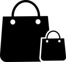 Illustration of shopping bags in black color. vector